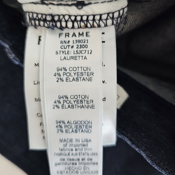 Frame Denim Le Skinny De Jeanne Crop Blue Jeans 25 Preowned - Picture 7 of 8